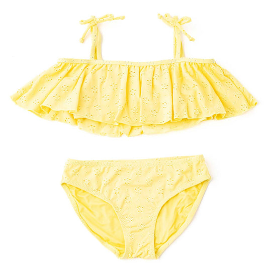 2 Piece Eyelet Ruffle Swimsuit