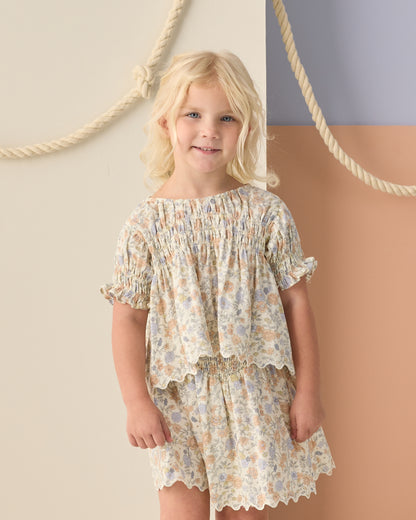 Smocked V Mini Skirt | 2-7