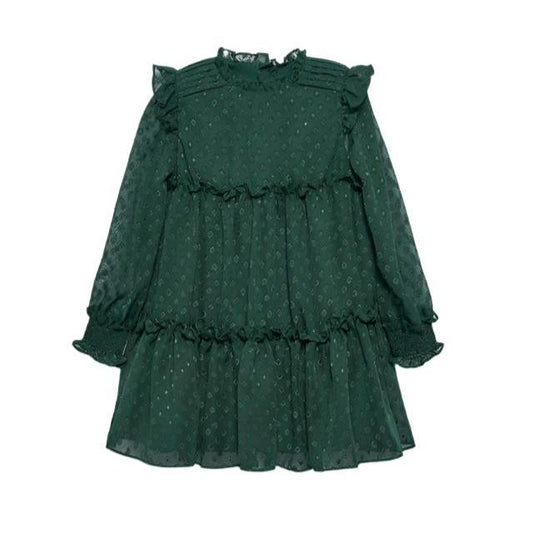 Girls Jacquard Plumeti Dress | 7-16