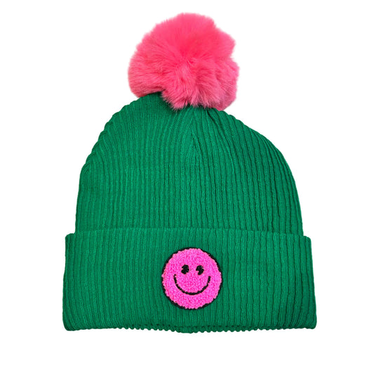 Happy Pom Beanie Hat