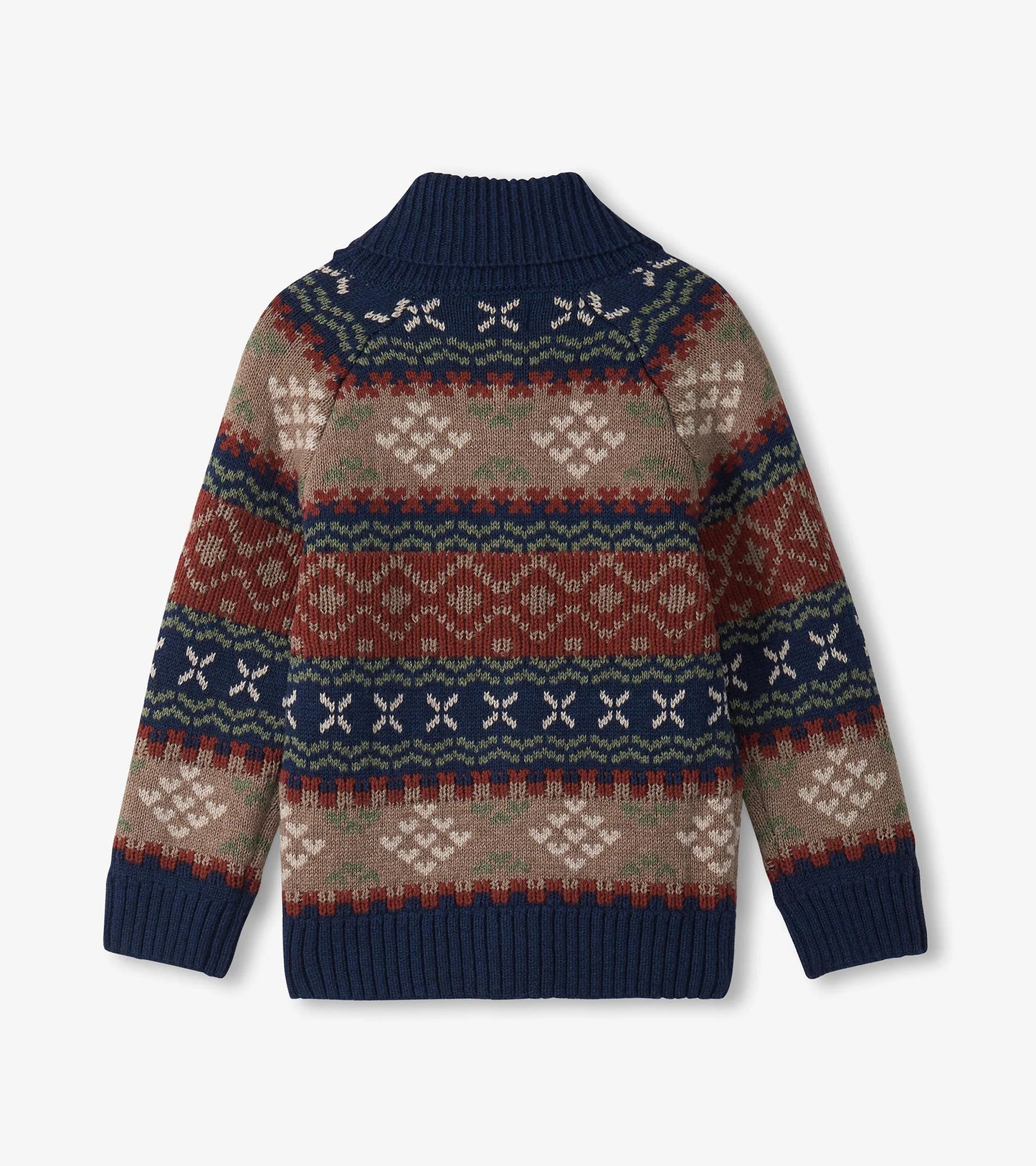 vintage fair isle shawl collar cardigan