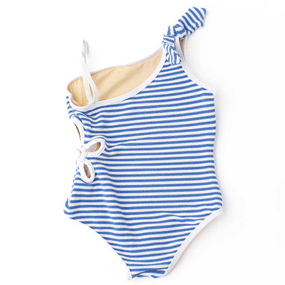 One Piece Ribbed Daisy Cut Out Swimsuit
