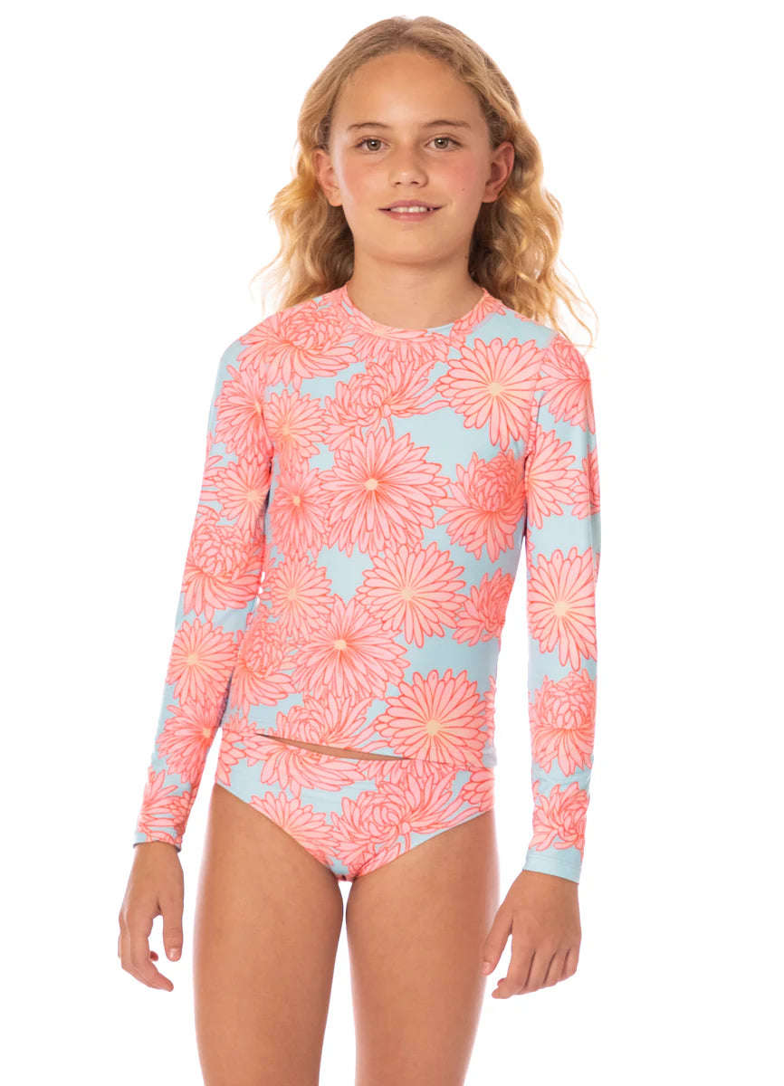 Tropical Bloom Odyssey Girls Rashguard Set | 8 - 12