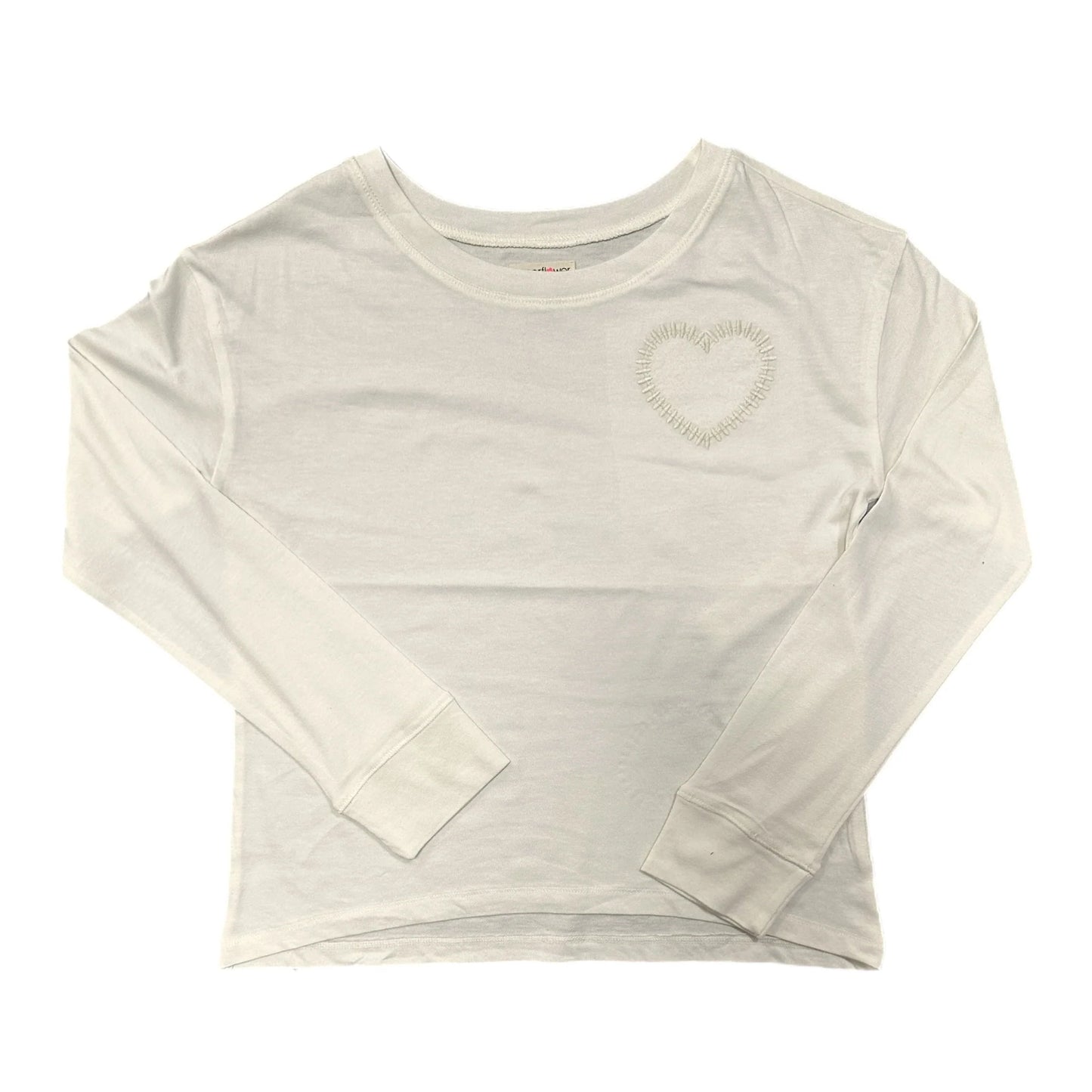 long sleeve heart self applique top