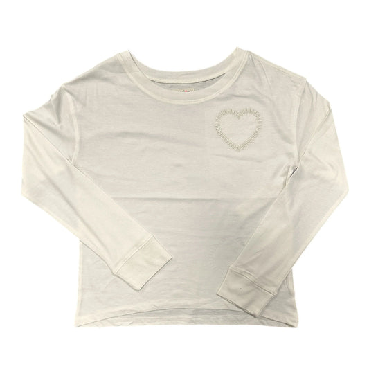 long sleeve heart self applique top