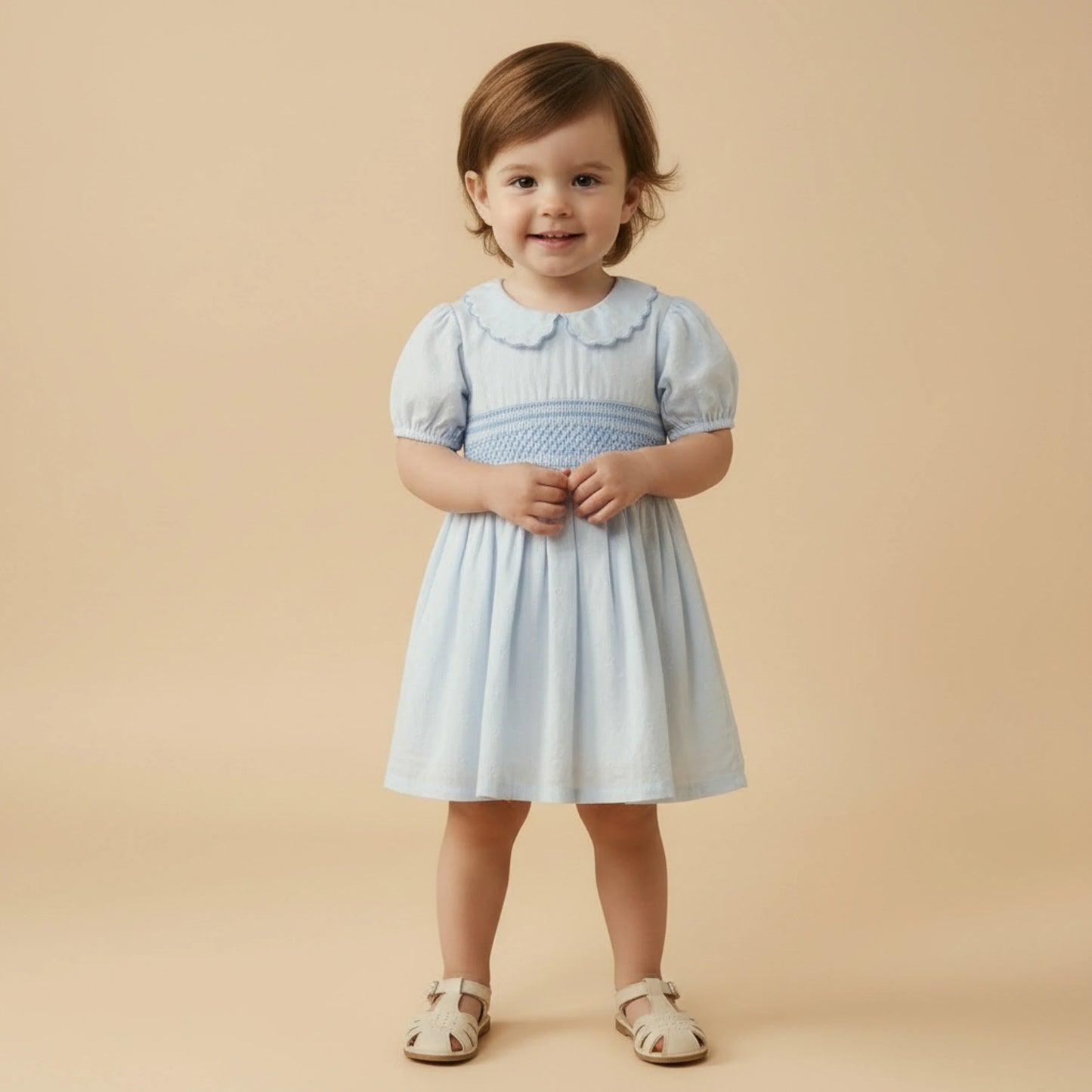 Smocked Collared Dress
