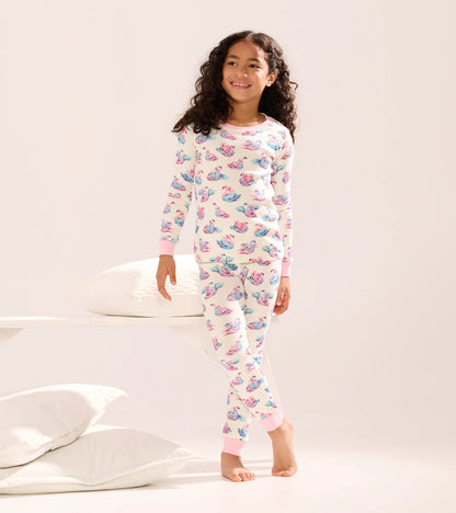 elegant swans cotton pajama set