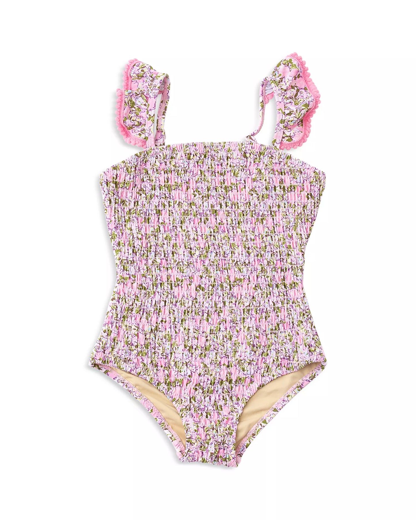 Blushing Blooms Smocked One Piece Swimsuit (4T-6)