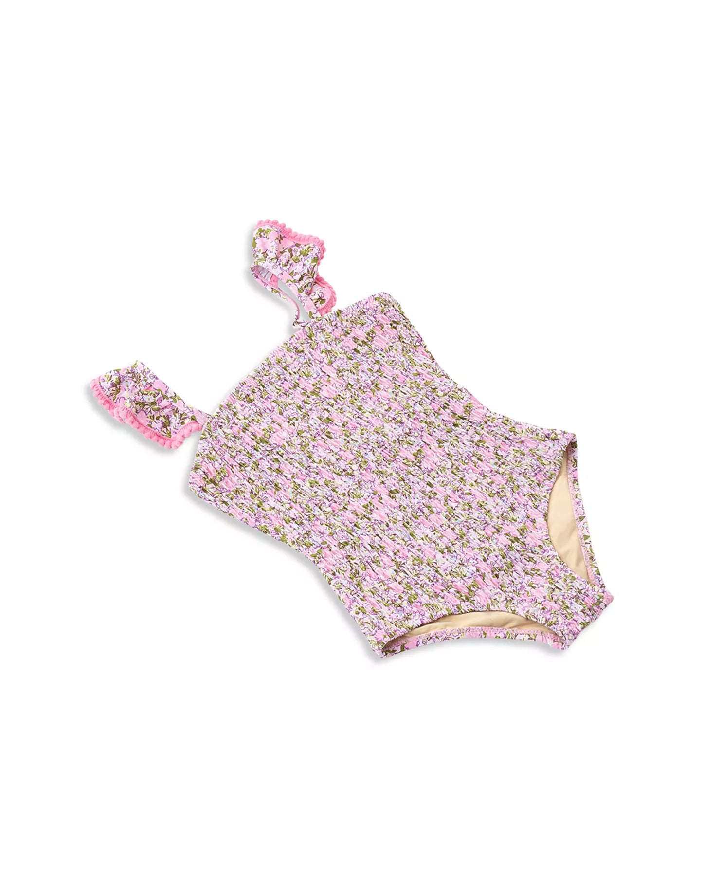 Blushing Blooms Smocked One Piece Swimsuit (4T-6)