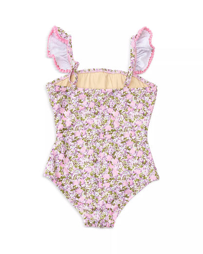 Blushing Blooms Smocked One Piece Swimsuit (4T-6)