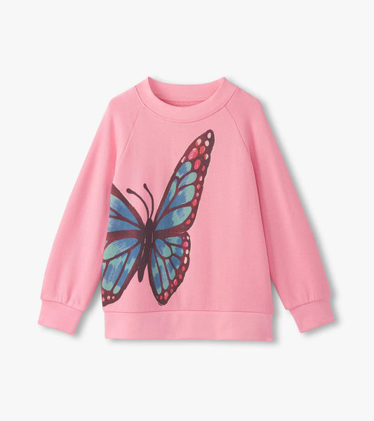 sea pink butterfly slouchy pullover