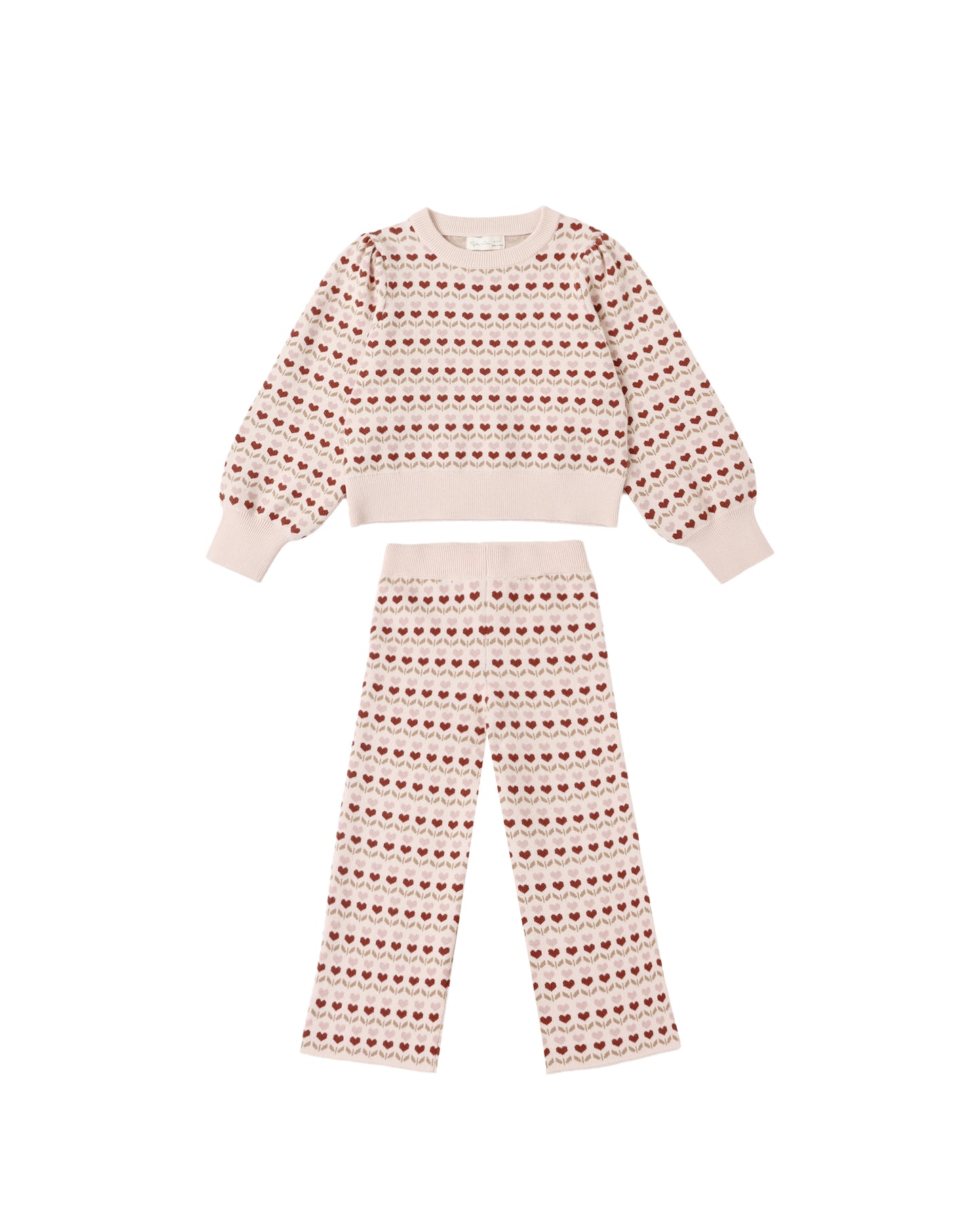 ruby hearts jacquard knit set