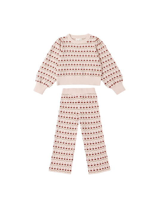 ruby hearts jacquard knit set