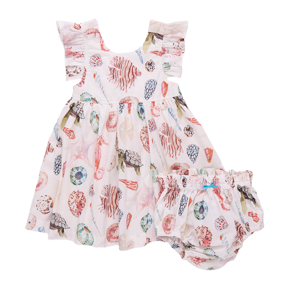 Baby Girl Liv Dress Set - Watercolor Shells