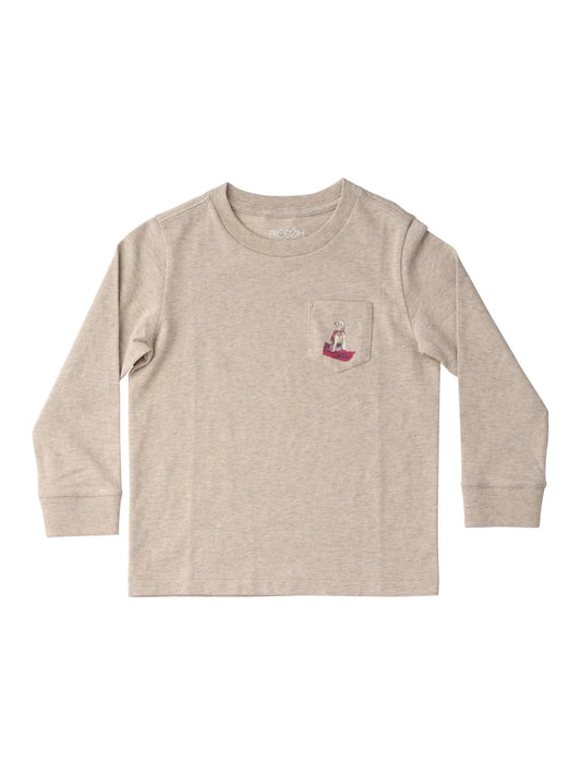 long sleeve cotton tee with pocket