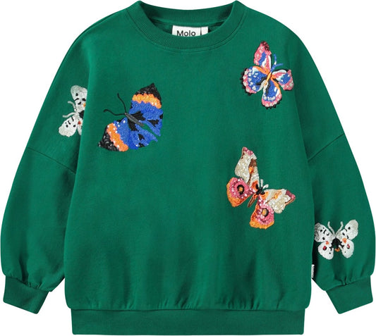 Girls Marika Green Butterfly Sweatshirt