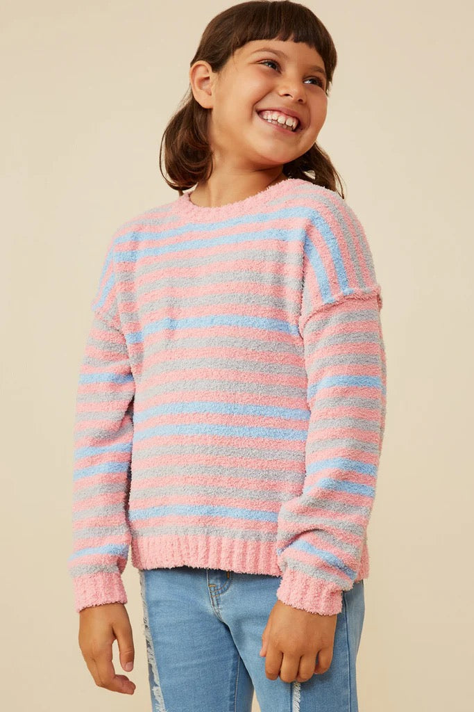 Ultra Soft Multicolor Stripe Pullover Sweater | 7-16