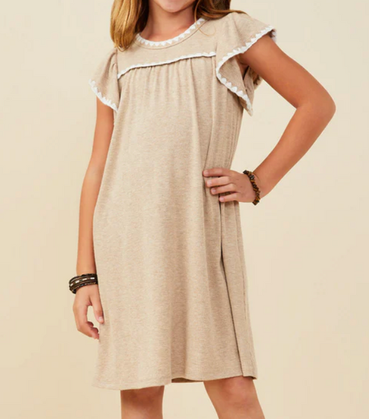 stitched ribbed knit dress