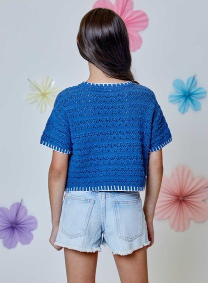 Short Sleeve Crochet Top