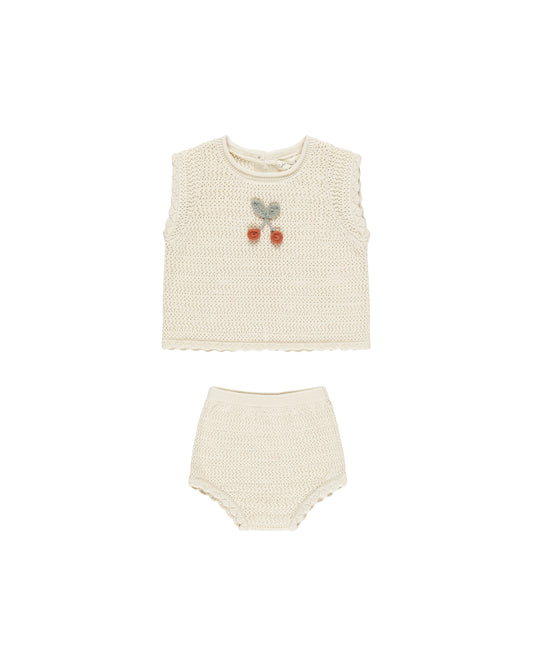 Scallop Knit Set | Infant Girl