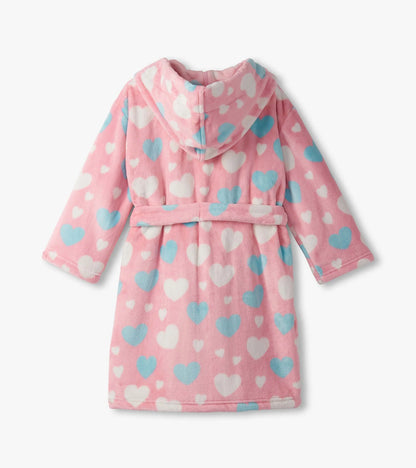 big hearts fuzzy fleece robe