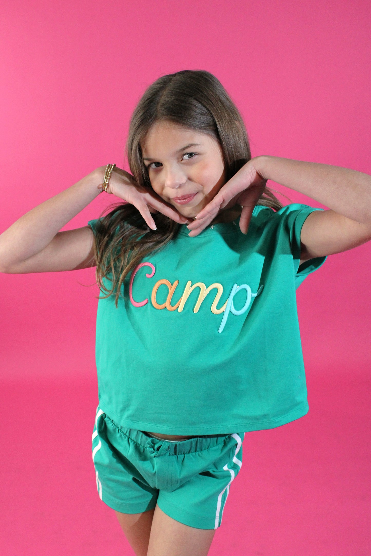 Camp Multi Color Embroidery Top