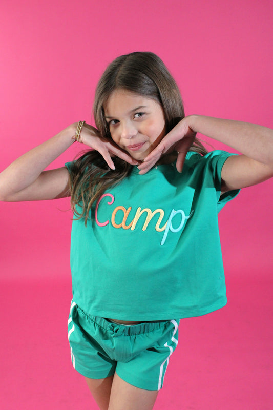 Camp Multi Color Embroidery Top
