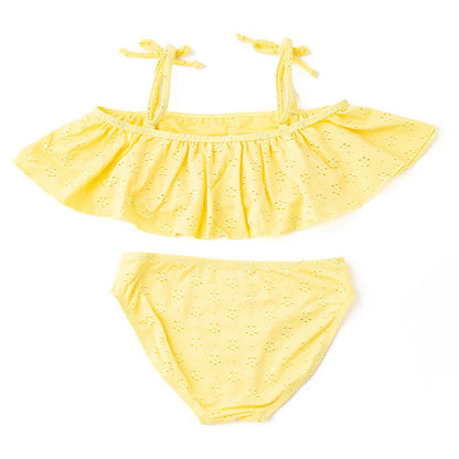 2 Piece Eyelet Ruffle Swimsuit