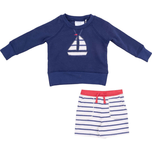 Sailboat French Terry Sweatshirt Set | 2-12