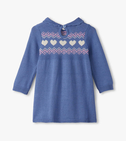 hearts cable knit sweater dress