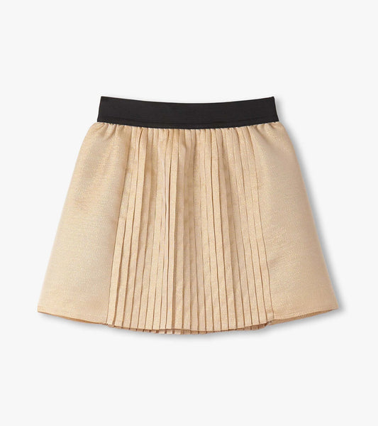 gold pleated fun skirt