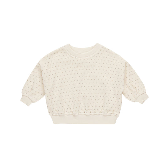 Girls Velour Relaxed Sweatshirt - Polka Dot | 2-6