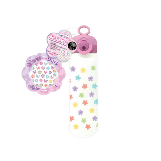 Double Wall Stainless Steel Water Bottle - Flowers