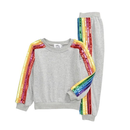 Girls Sequin Rainbow Tracksuit Set | 2-6