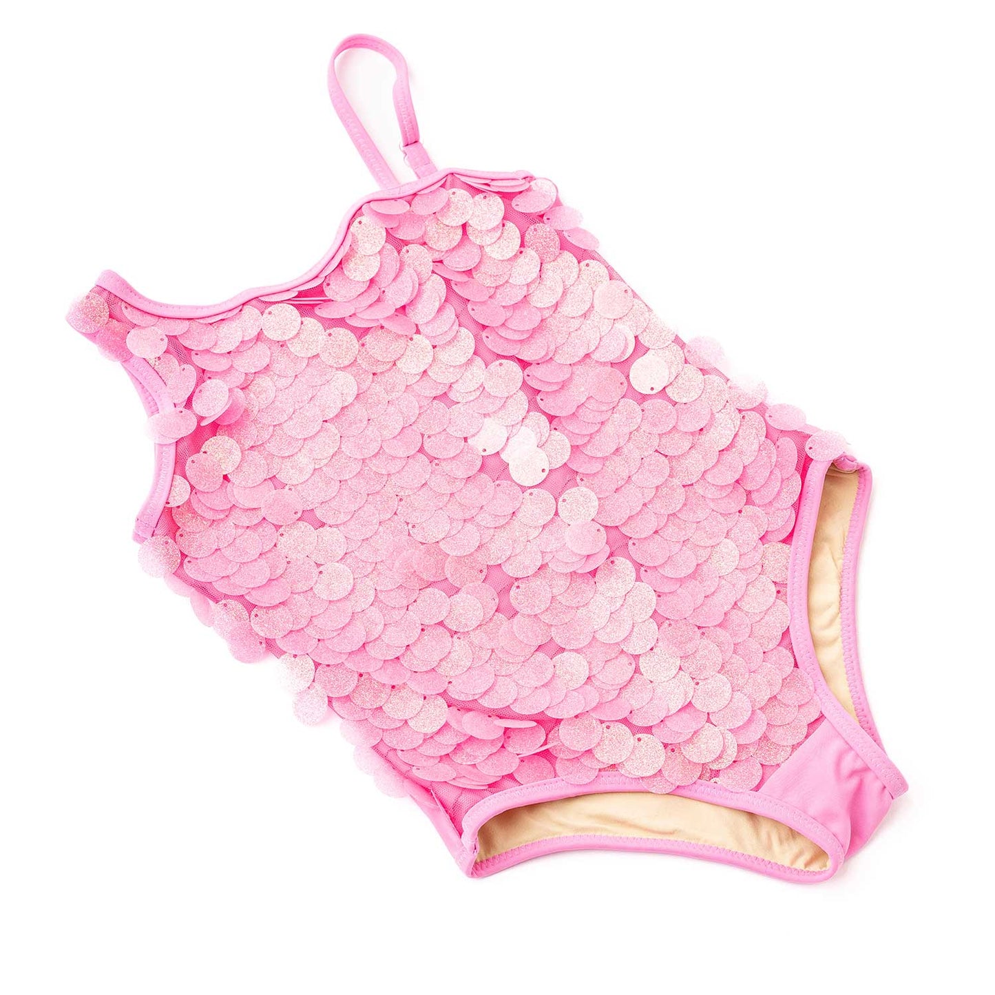 Pink Paillette One Shoulder Swimsuit (7-8)