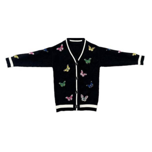 Girls Butterfly Patch Cardigan ( 2-6 )