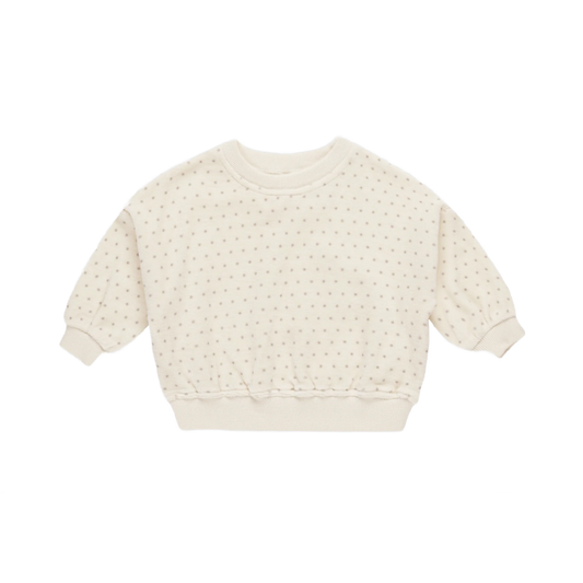 Baby Girl Velour Relaxed Sweatshirt Polka Dot